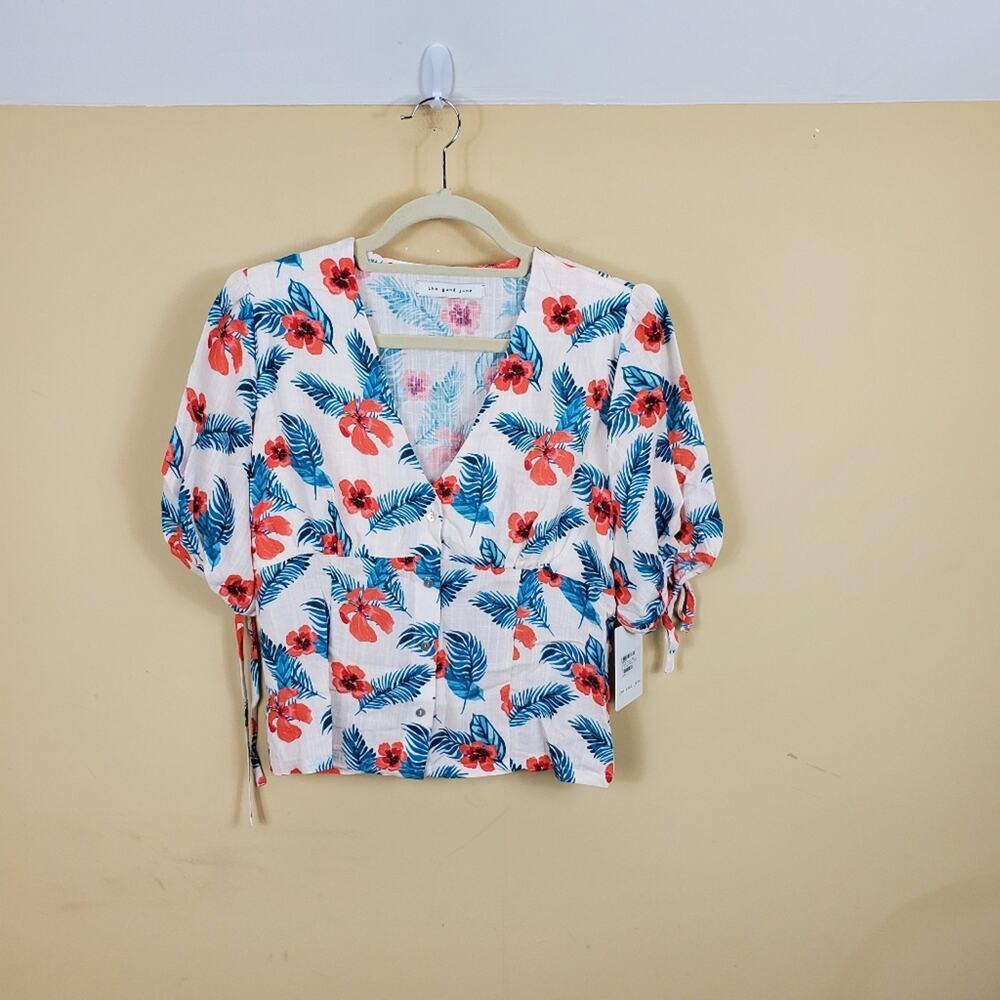 The Good Jane Coconut Tropical Lea Top Size S